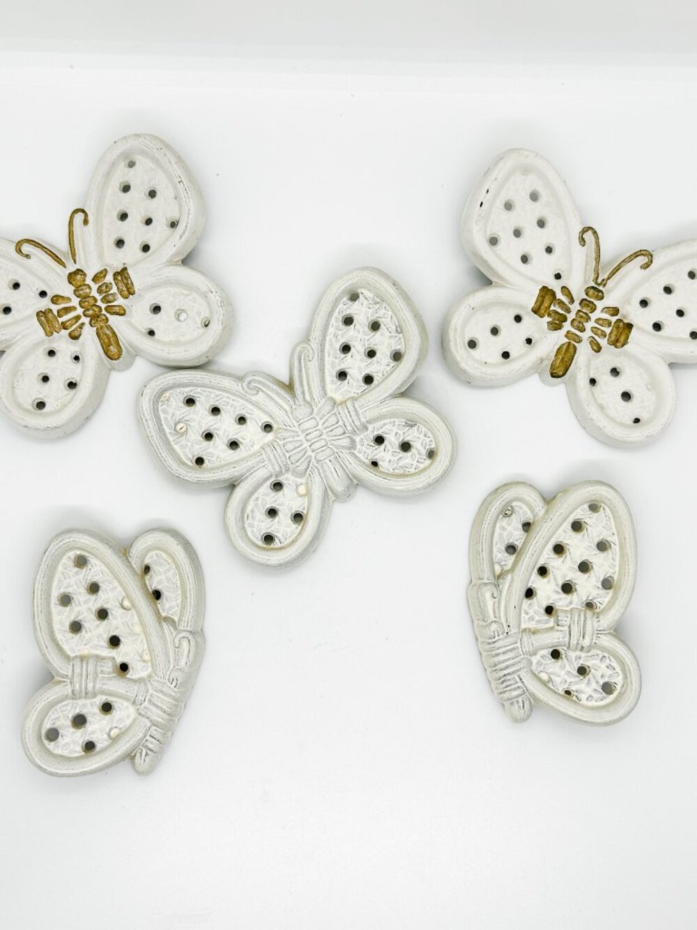 Vintage MCM Burwood Wall Butterflies Wicker Lattice Cottagecore Country Farm